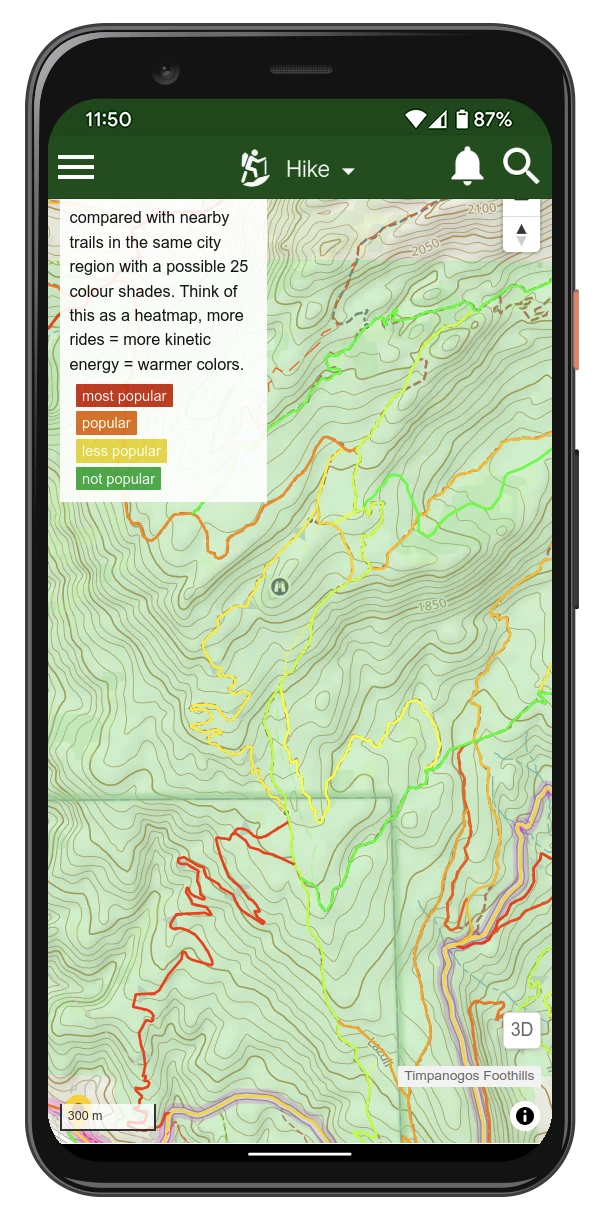 trail popularity layer