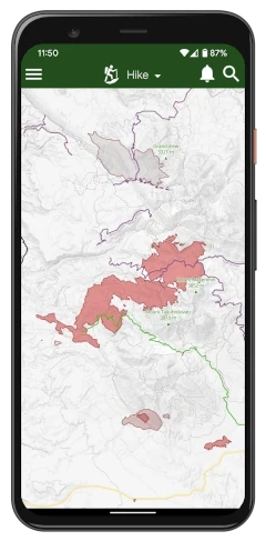 active wildfires and smoke layer