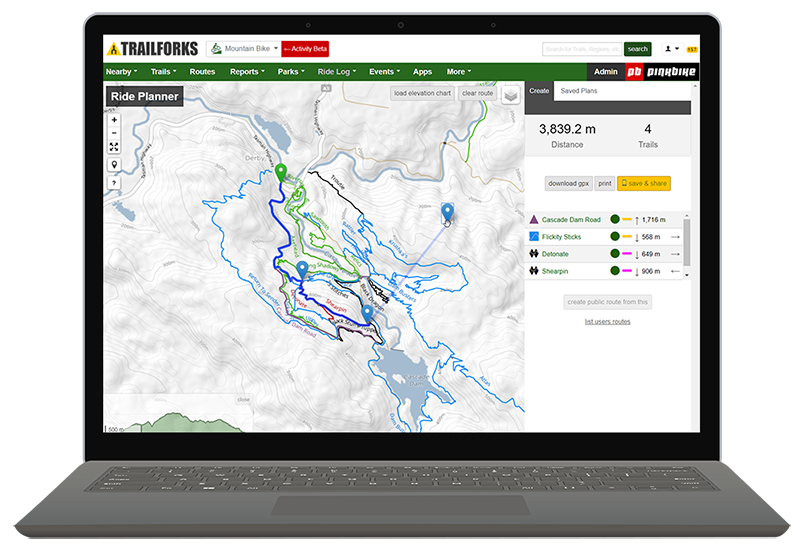 trailforks garmin maps