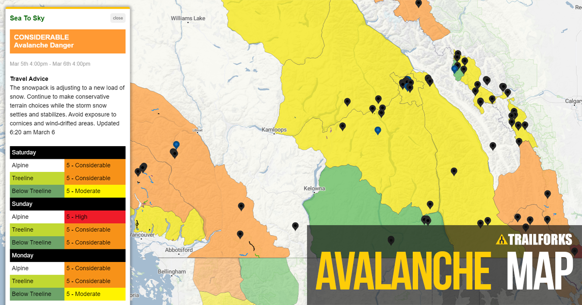 Avalanche Areas Mundial Map